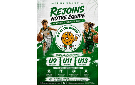 Rejoins les équipes U9, U11 et U13 pour la saison 2026-2027